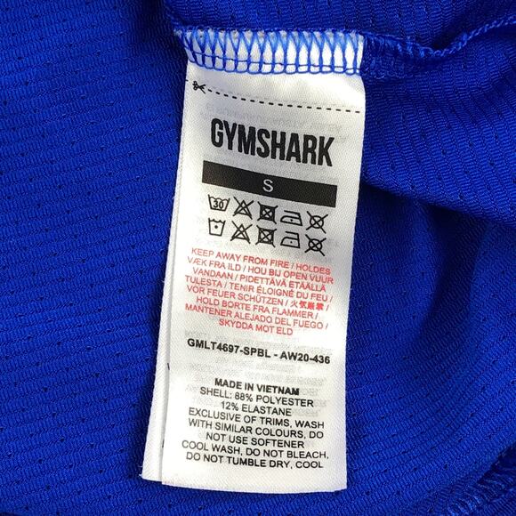 Gymshark Pullover Shirt Mens Blue Small Fitted Long Sleeve Crew Neck Breathable - Picture 9 of 12